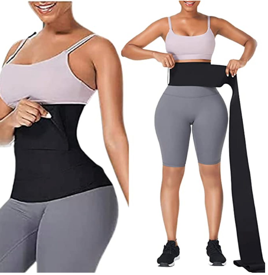 Evago Waist Wraps For Stomach,adjust Your Snatch Waist Trimmer Tummy Sweat  Wraps Belt For Women,belly Body Shaper Compression Wrap,gym Accessories Bla  