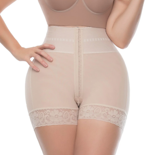 6198 BY UP LADY Panty Butt Lifter Tummy Control High Waisted Mid Thigh Shaper Shorts | Powernet