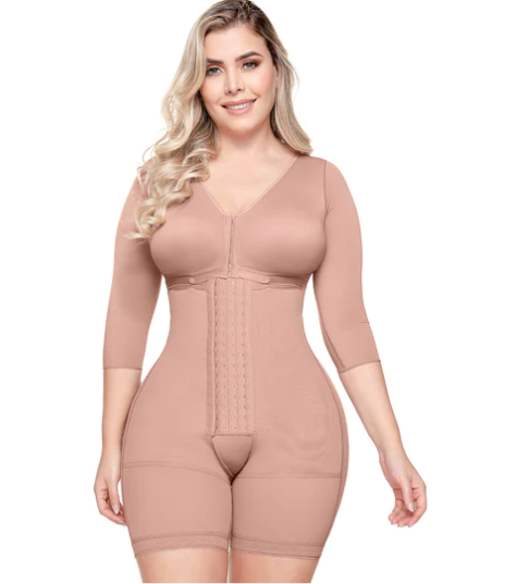 103BF SONRYSE  Full Shapewear  with Sleeves, Built-In Bra | Mid thigh, Powernet